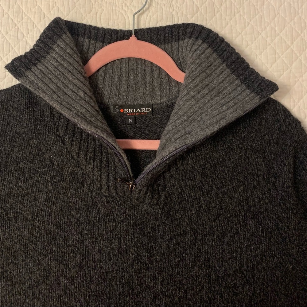 Briard Men’s Quarter Zip Pullover Wool Blend Sweater